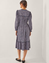 Noiv Scallop Print Jersey Midi Dress, Black (BLACK), large