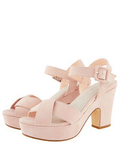 Polly Platform Heeled Sandals, Pink (BLUSH), large