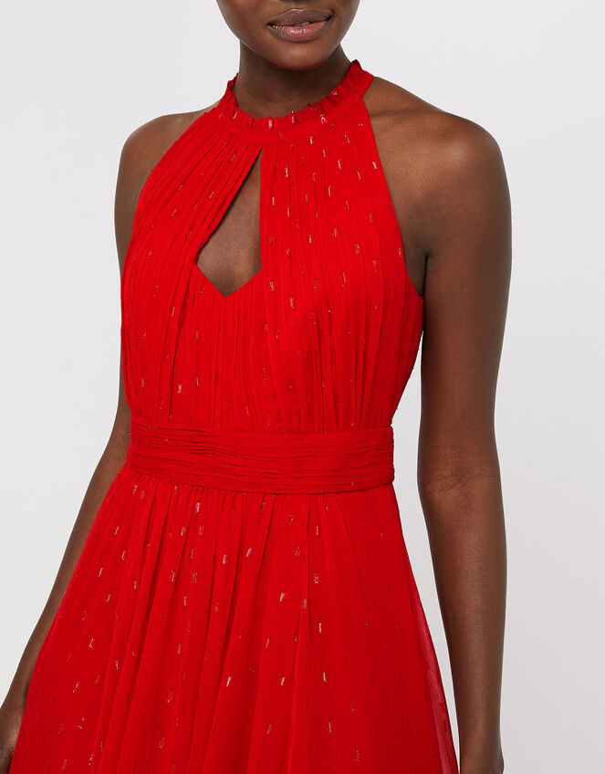 Brie Shimmer Dobby Maxi Dress, Red (RED), large