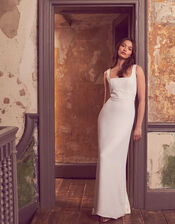 Deja Square Neck Bridal Dress, Ivory (IVORY), large