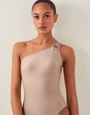 Kimi Glitter One-Shoulder Swimsuit, Gold (GOLD), large