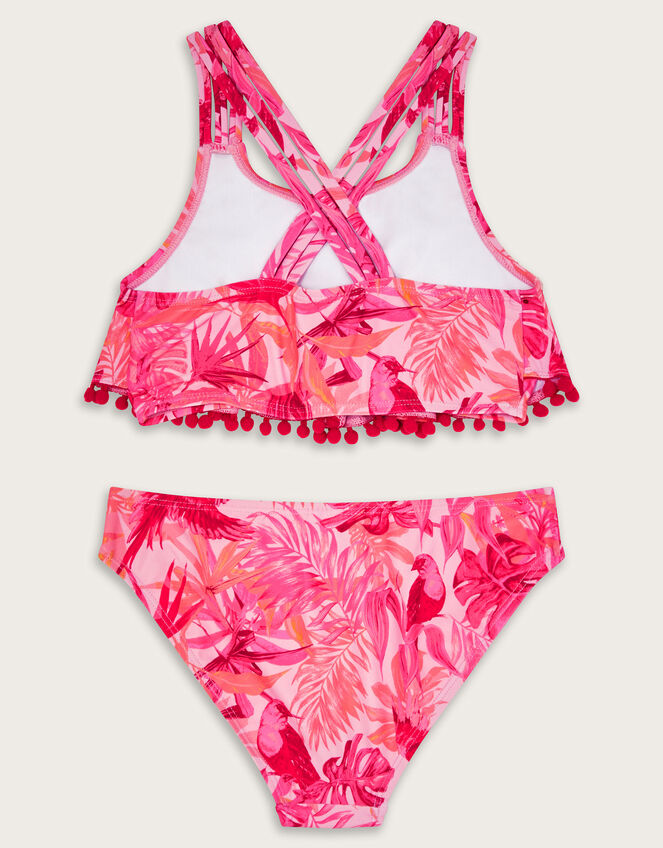 Birds Of Paradise Frill Bikini Set, Pink (PINK), large