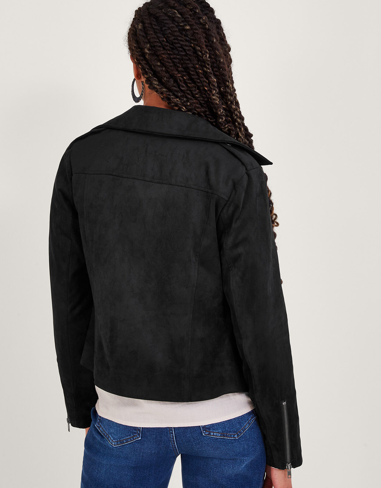 Black suedette jacket womens discount