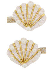 Livia Pearl Shell Hair Clips, , large