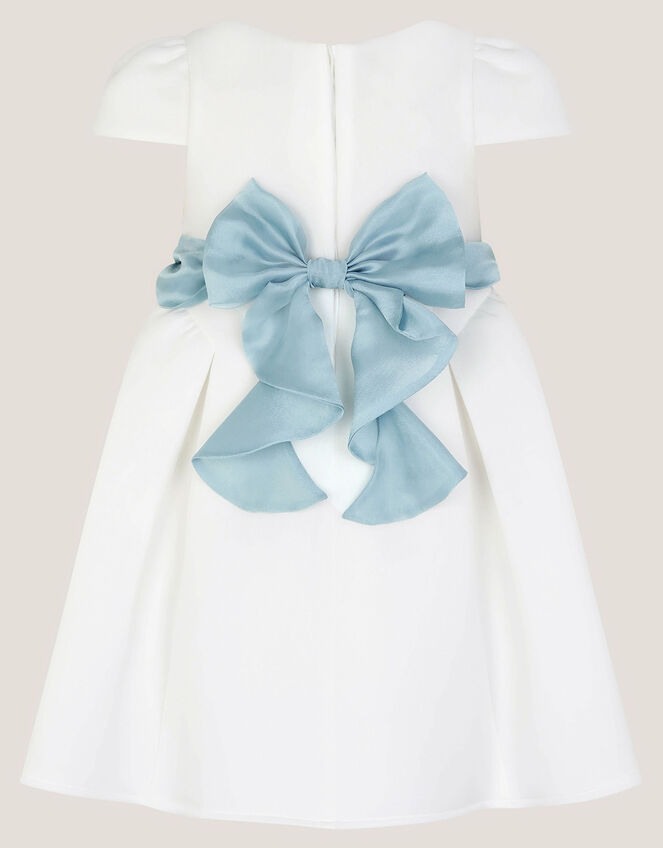 Polly Cap Sleeve Bow Party Dress, Ivory (IVORY), large