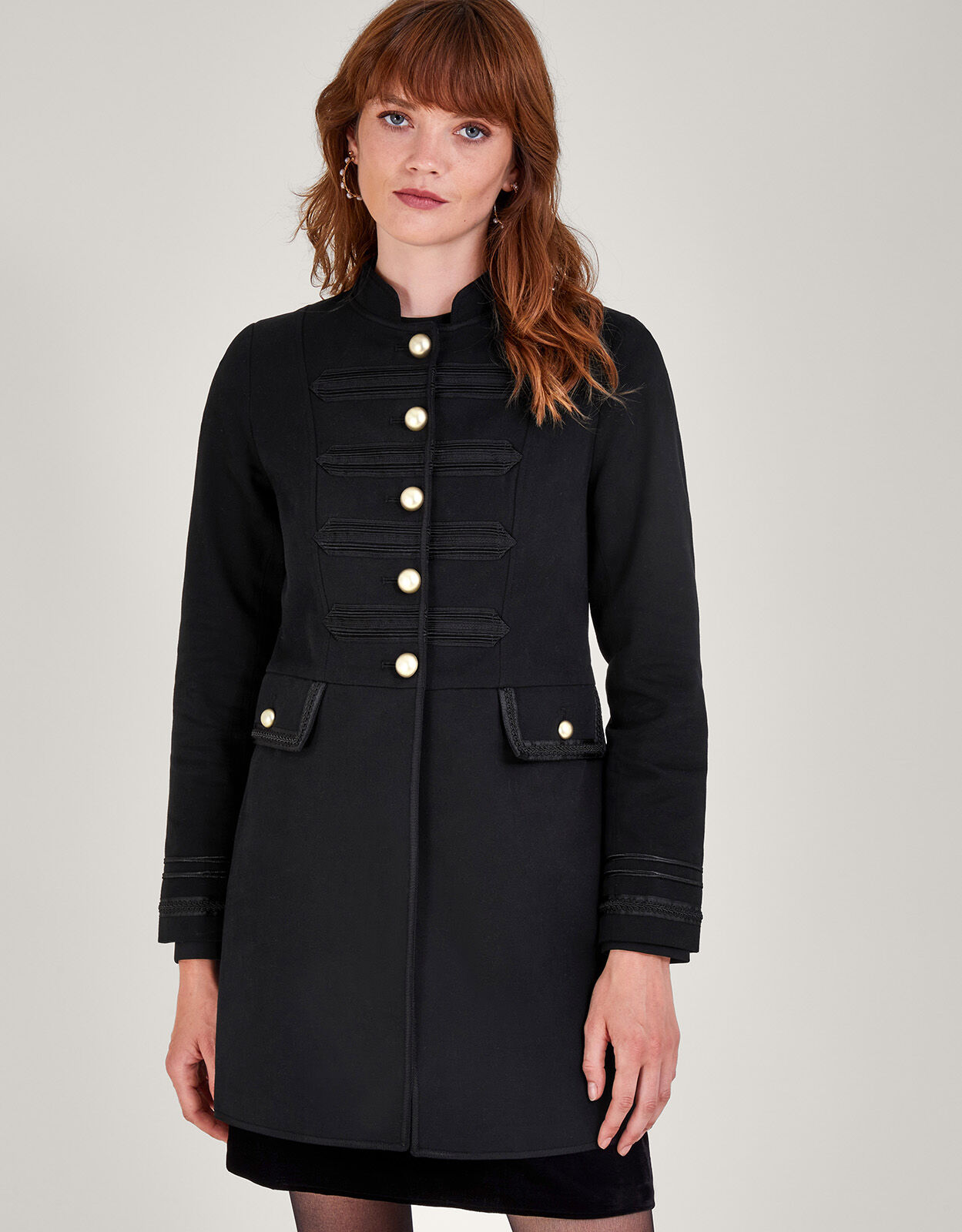Womens black military style jacket on sale