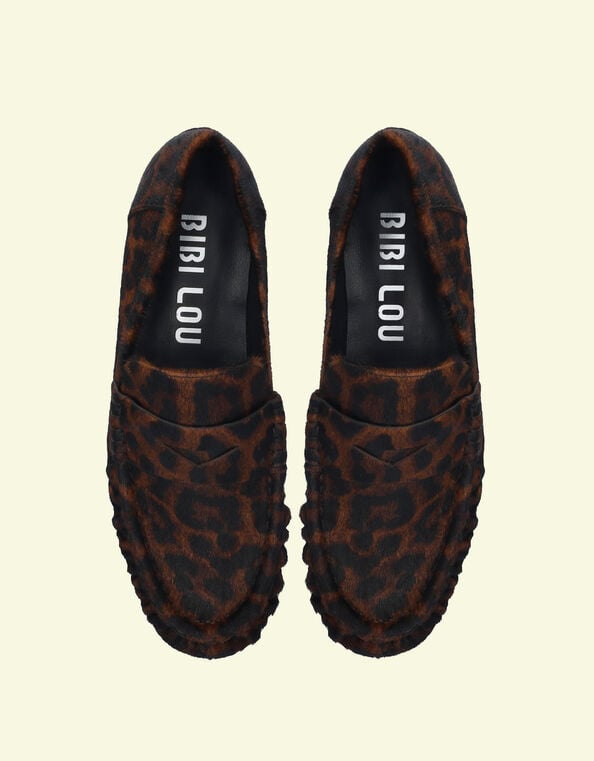 Bibi Lou Lyra Leopard Print Pony Loafers, Leopard (LEOPARD), large
