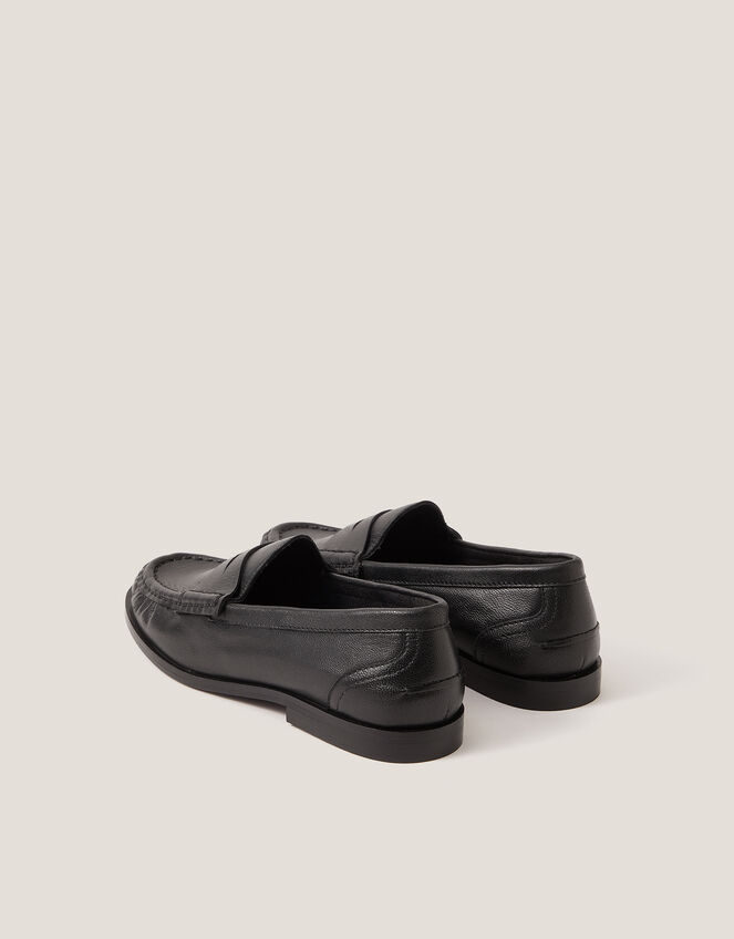 Grace Leather Loafers, Black (BLACK), large
