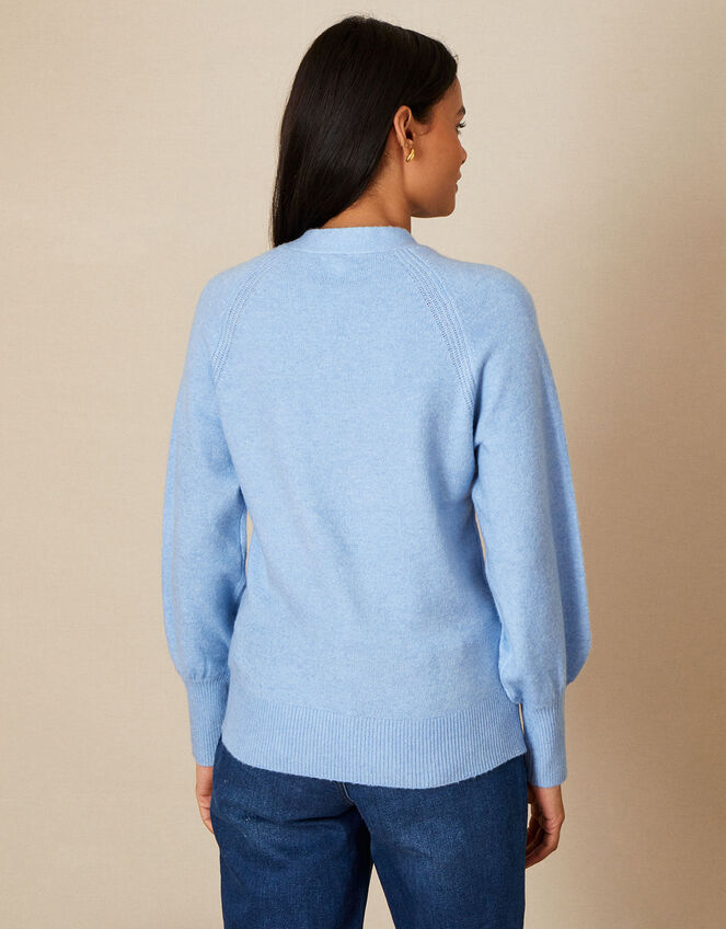 Cosy Tie Neck Jumper, Blue (BLUE), large