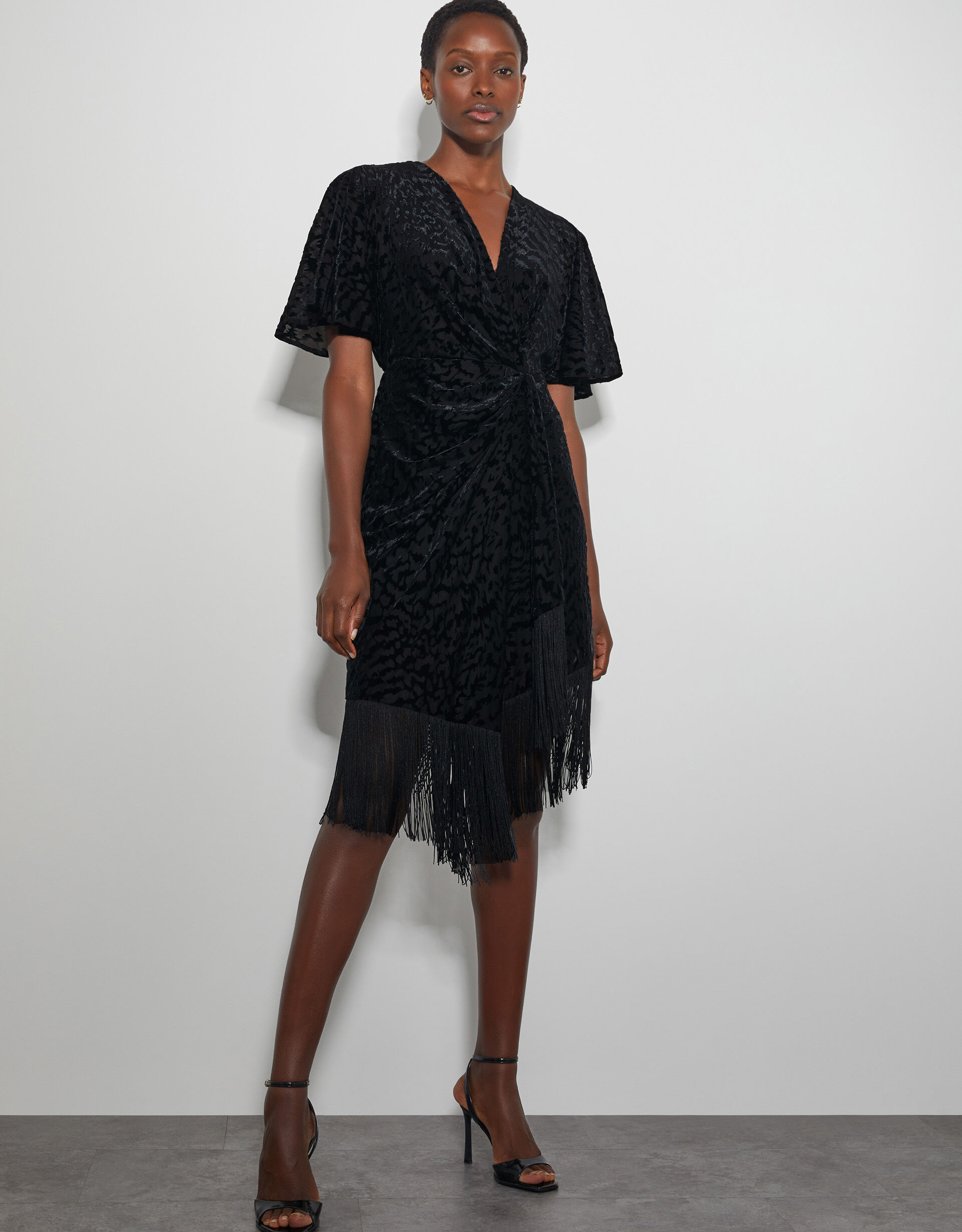 Print wrap dress store
