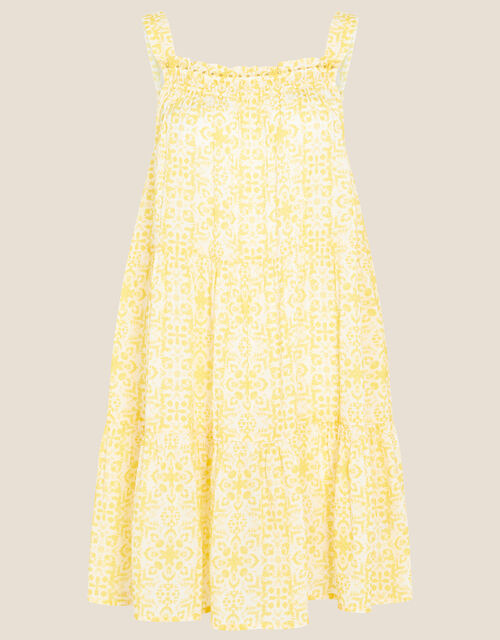 Zuri Printed Dress in LENZING™ ECOVERO™, Yellow (YELLOW), large