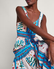 Anya Border Print Dress, Ivory (IVORY), large
