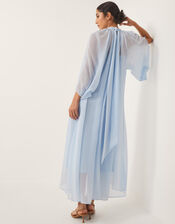 Amelie Cape Sleeve Chiffon Maxi Dress, Blue (PALE BLUE), large