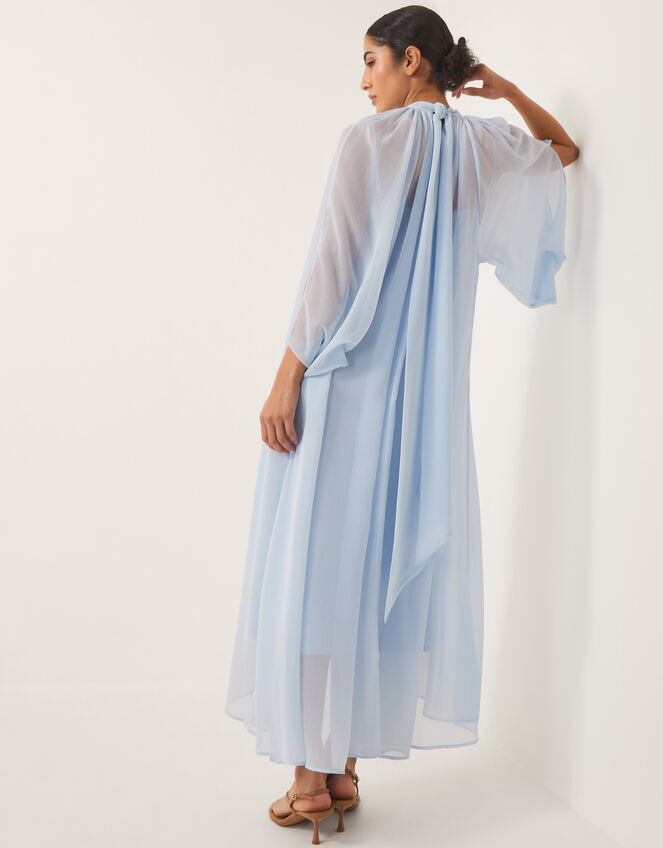 Amelie Cape Sleeve Chiffon Maxi Dress, Blue (PALE BLUE), large