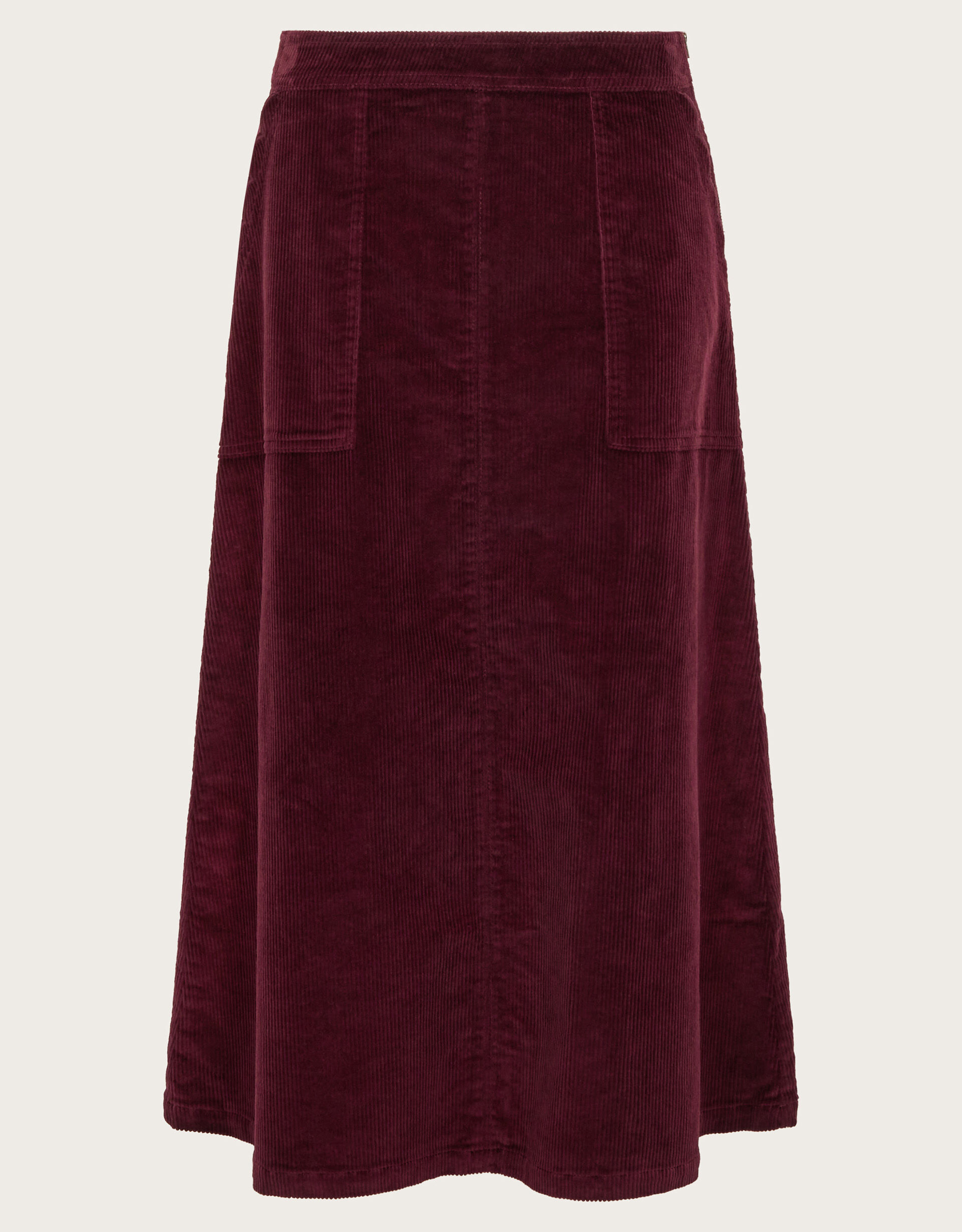Malika Corduroy Midi Skirt Red