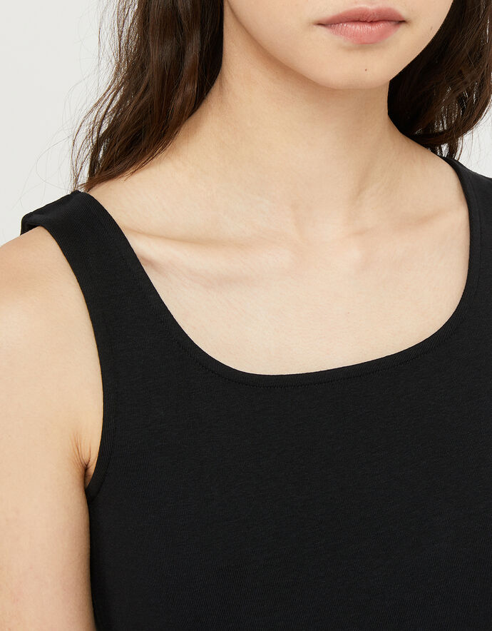 Bridey Square Neck Jersey Vest Black Vests, Camisoles And Sleeveless Tops Monsoon UK.