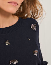 Sable Sequin Embellished Jumper, Blue (MIDNIGHT), large