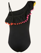Pom-Pom Swimsuit , Black (BLACK), large