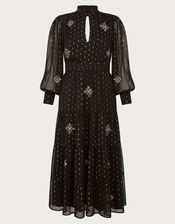 Nyla Embellished Dress, Black (BLACK), large
