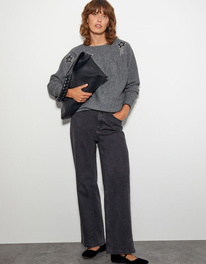 Sable Star Embellished Jumper , Grey (GREY), large