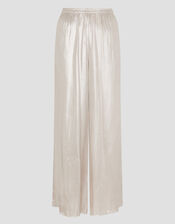 Lillie Metallic Wide Leg Trousers, Natural (CHAMPAGNE), large