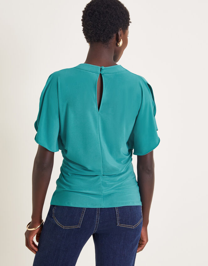 Deb Drape Jersey Top, Teal (TEAL), large
