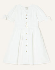 MINI ME Dolly Dobby Stripe Short Dress, White (WHITE), large