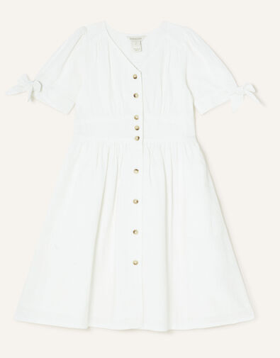 MINI ME Dolly Dobby Stripe Short Dress White, White (WHITE), large