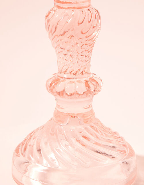 Glass Candle Stick Holder, Pink (PALE PINK), large