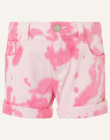 Tie Dye Denim Shorts Pink, Pink (PINK), large