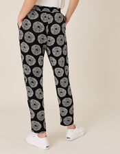 ARTISAN STUDIO Circle Print Trousers, Black (BLACK), large