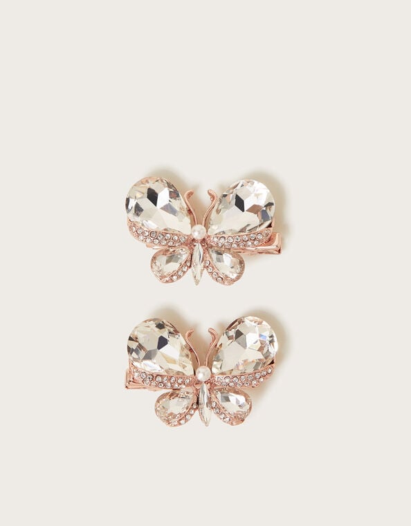 2-Pack Jewel Butterfly Hair Clips, , large
