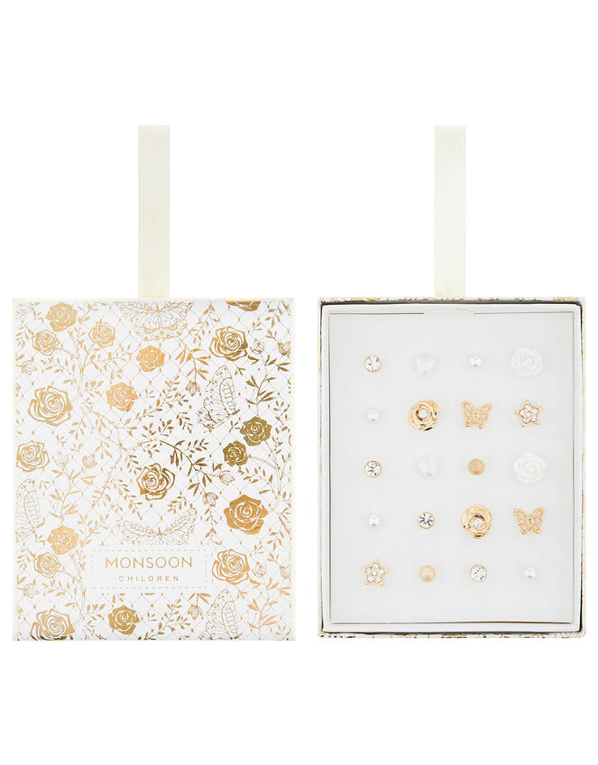 Flower and Butterfly Stud Earring Gift Box, , large