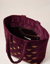 Elizabeth Scarlett Honeybee Velvet Tote Bag, , large