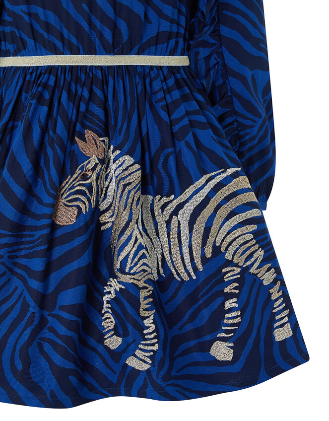 Christie Zebra Dress, Blue (BLUE), large