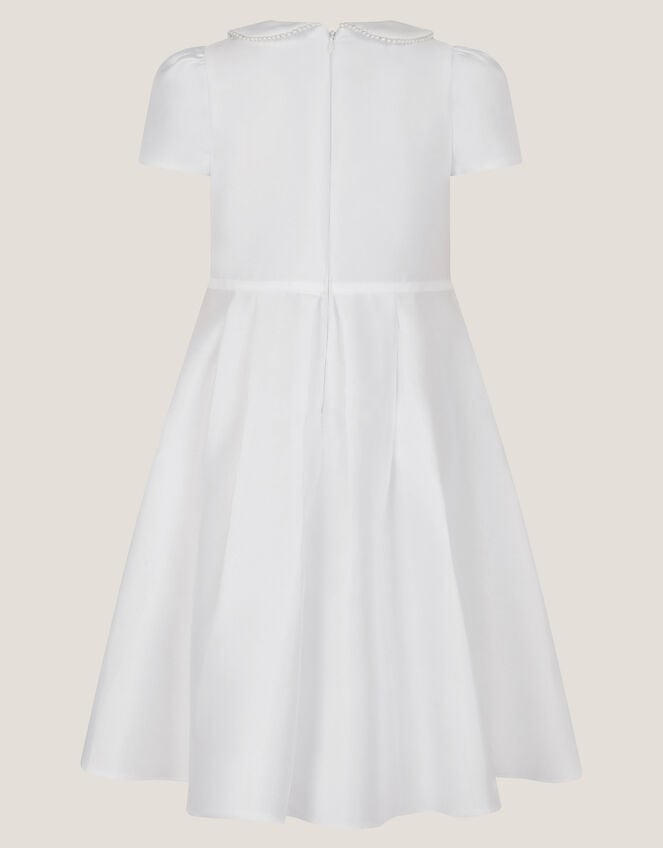 Sicily Pearl Collar Communion Dress, White (WHITE), large