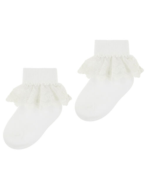 Baby Mini Flower Lace Ankle Socks White