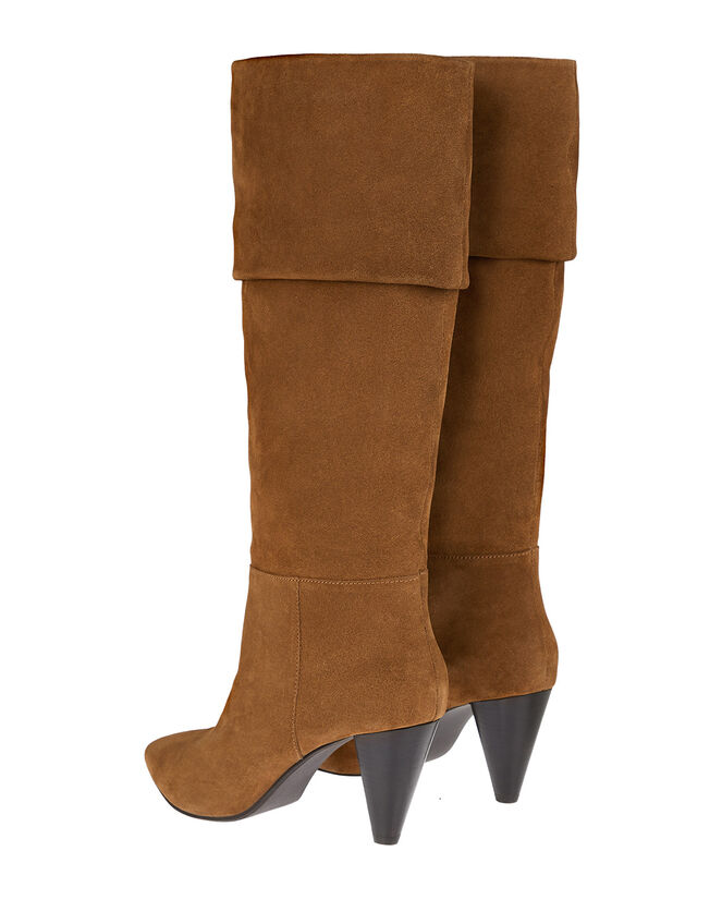 Slouch Suede Thigh Boots, Tan (TAN), large