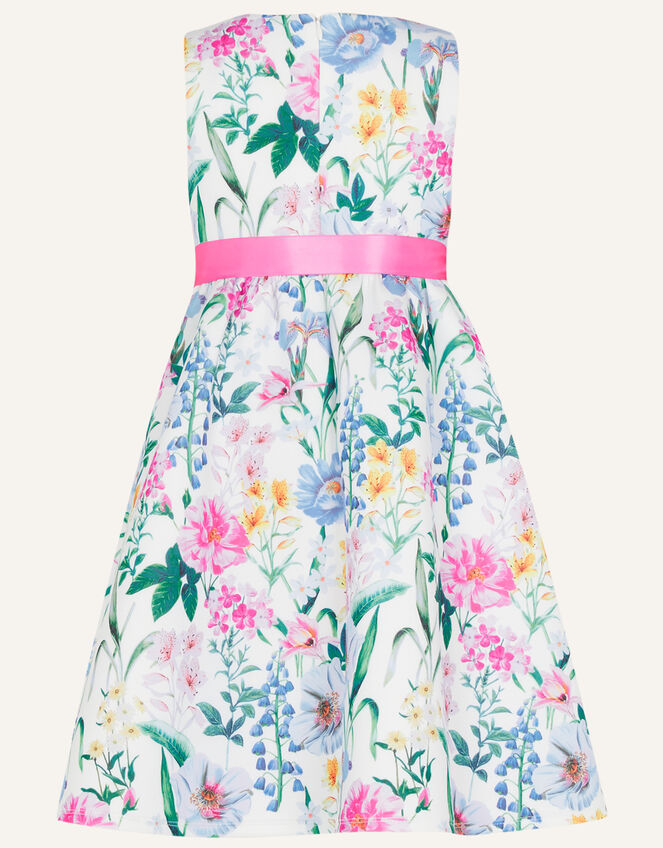 Jasmine Floral Scuba Dress, Ivory (IVORY), large