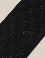 90 Denier Plush Diamond Print Tights, Black (BLACK), large