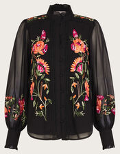 Matilda Embroidered Blouse, Black (BLACK), large