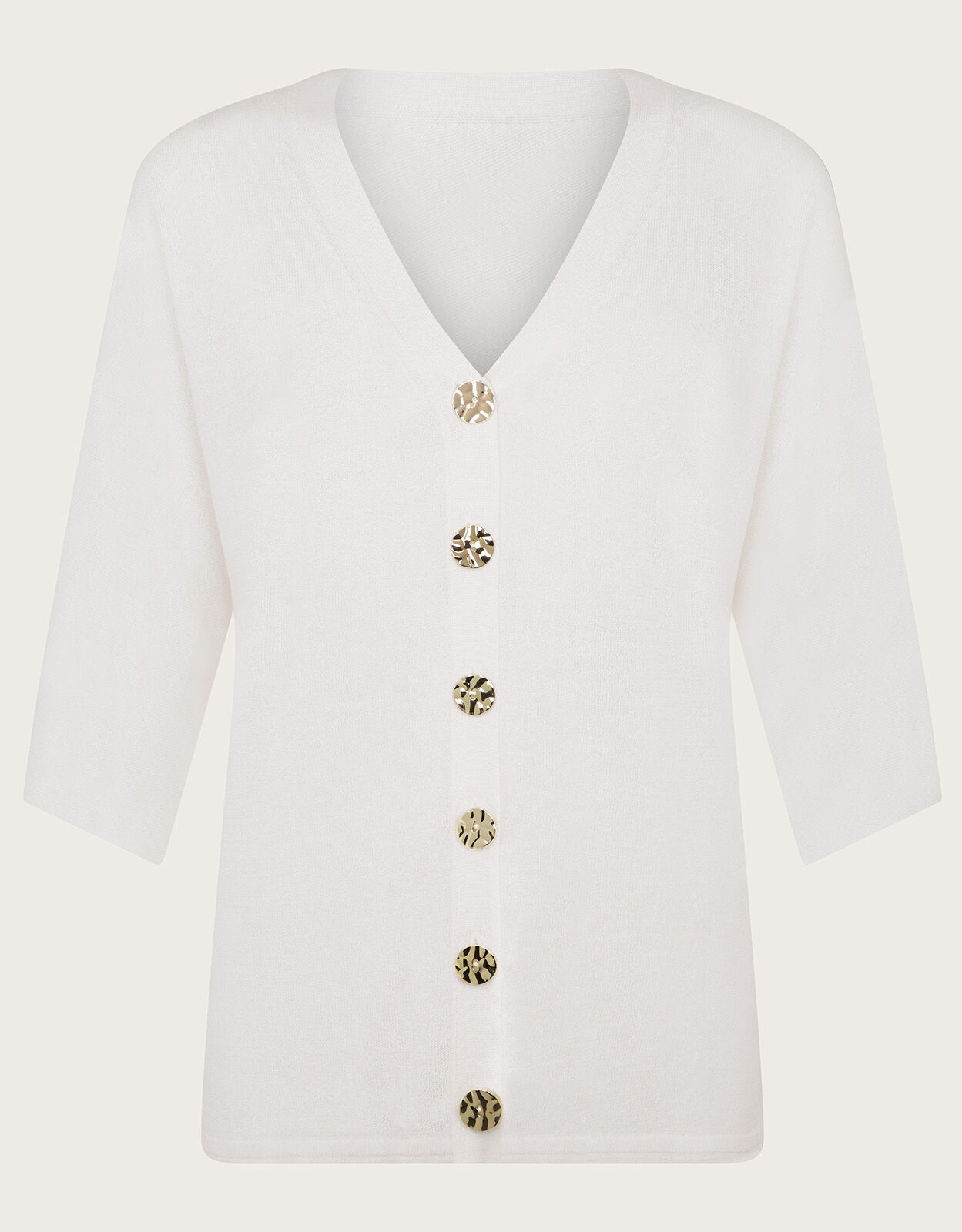 Bea Short Sleeve Cardigan Ivory