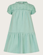 Baby Broderie Dress, Blue (AQUA), large