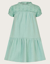 Baby Broderie Dress, Blue (AQUA), large