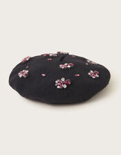 Diamante Wool Beret, , large