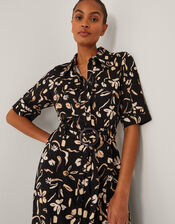 Ulla Floral Print Jersey Dress, Black (BLACK), large