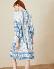 Border Print Tunic Dress in LENZING™ ECOVERO™, Blue (BLUE), large