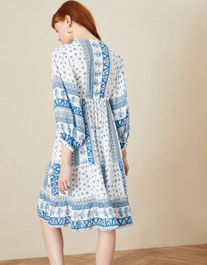 Border Print Tunic Dress in LENZING™ ECOVERO™, Blue (BLUE), large
