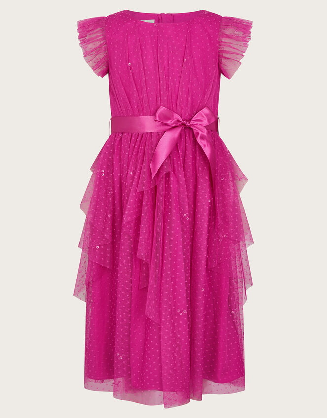 Stacie Waterfall Dress, Pink (MAGENTA), large