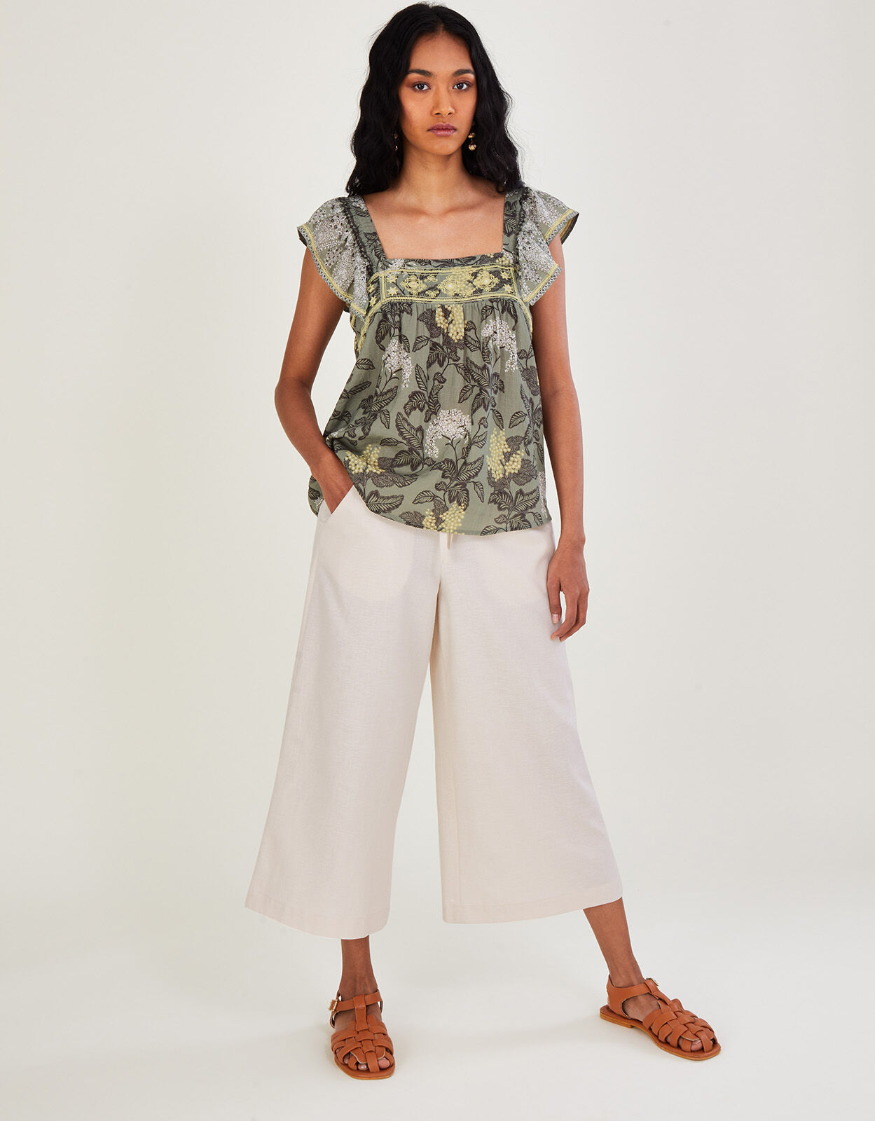 John Lewis Linen Trousers Khaki at John Lewis  Partners